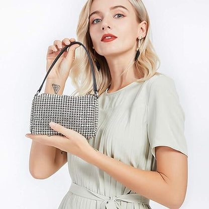 Bling Bling Crystals Evening Clutch Bag: Sparkling Crossbody Bag for Women Girls, Perfect for Wedding, Prom, Party, and Club Purses Handbags