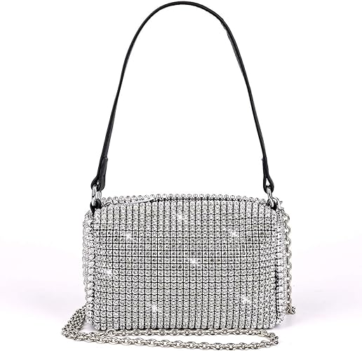 Bling Bling Crystals Evening Clutch Bag: Sparkling Crossbody Bag for Women Girls, Perfect for Wedding, Prom, Party, and Club Purses Handbags
