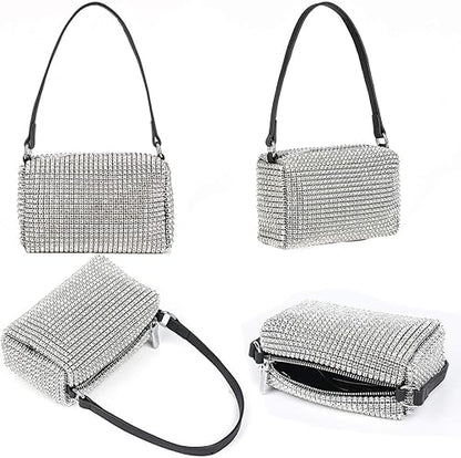 Bling Bling Crystals Evening Clutch Bag: Sparkling Crossbody Bag for Women Girls, Perfect for Wedding, Prom, Party, and Club Purses Handbags
