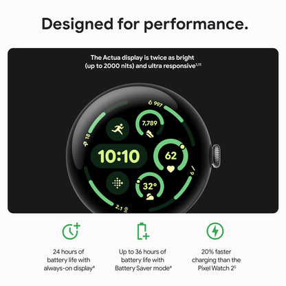 Pixel Watch 3: Elite Connectivity with GPS + LTE | Smart Health Tracking, ECG & SpO2 Sensor, Sleek Water-Resistant Build | 1-Year Warranty, Easy 14-Day Returns + Free Airpods Gift